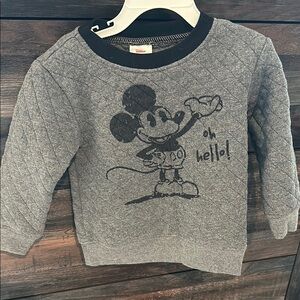 Disney Gray Mickey Mouse Pullover Sweatshirt